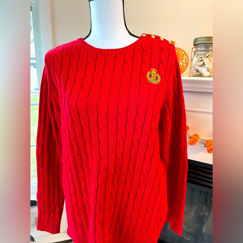 Chaos Red Cable Pullover - image 1